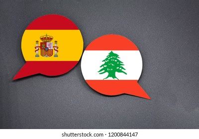 Lebanon Vs Spain Country Flags Template Stock Vector (Royalty Free ...