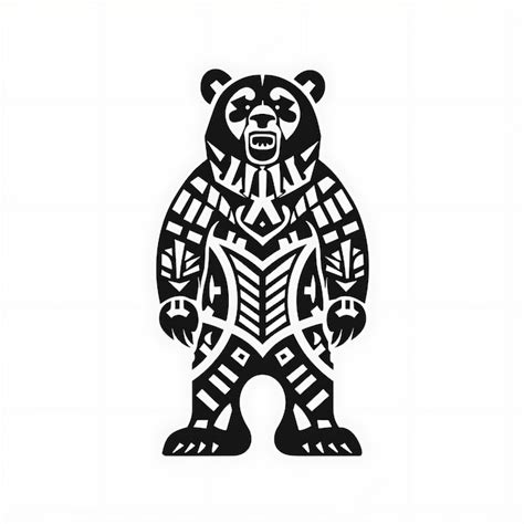 Premium Photo | Fierce Bear Clan Totem Logo With a Bear Standing on ...