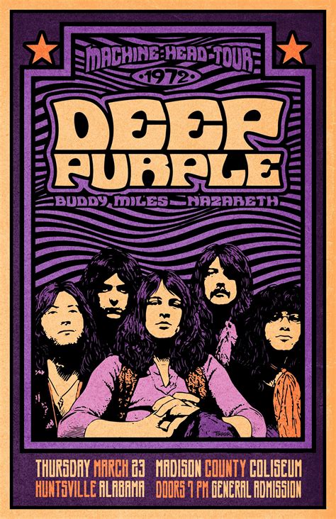 Deep Purple 1972 Concert Poster | Etsy in 2021 | Rock poster art, Rock band posters, Psychedelic ...