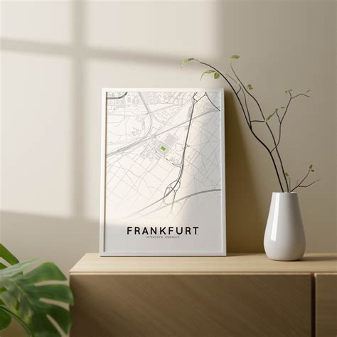 City Map Poster for Fans of Eintracht Frankfurt With the Stadium Floor ...