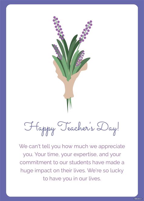 Free Sample Teacher's Day Card Template Greeting Cards For Teachers, Teachers Day Greetings ...