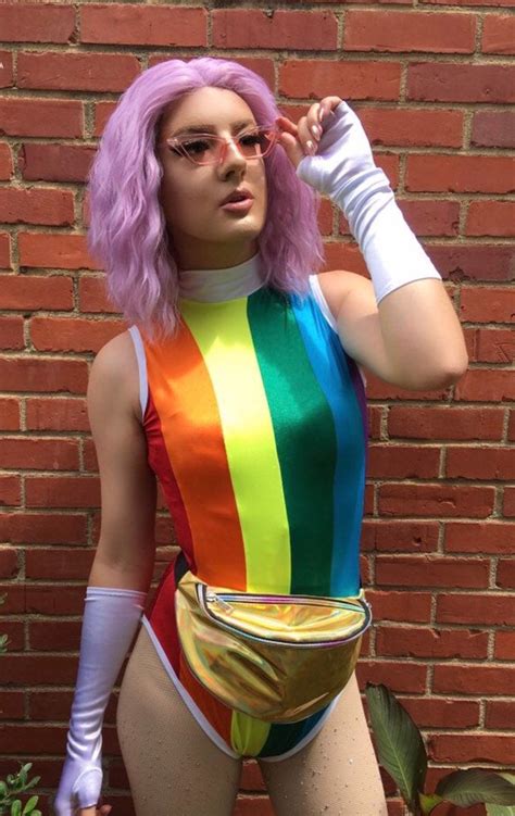 RAINBOW Pride Leotard Gay LGBTQ Drag Queen Costume Outfit | Etsy