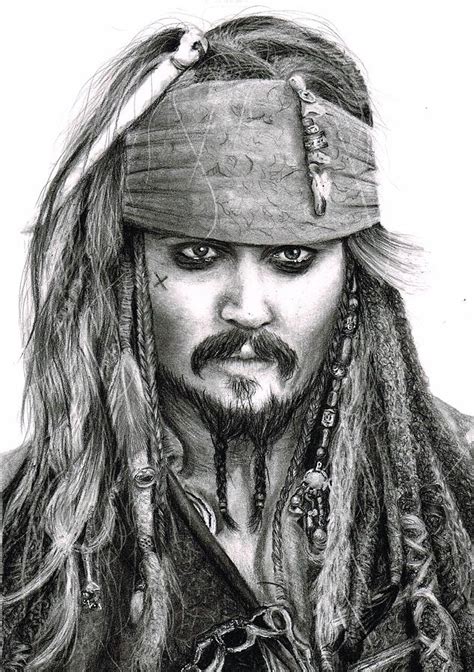 Jack Sparrow Black And White Drawing