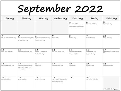 September 2022 with holidays calendar