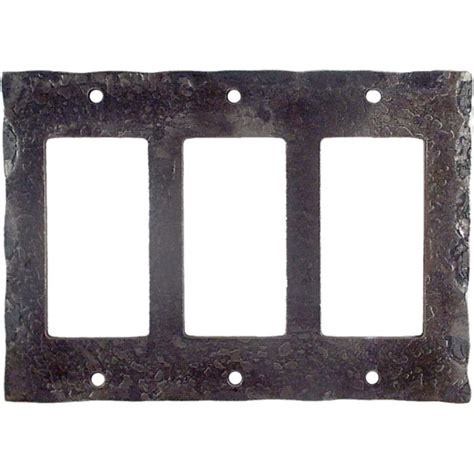 Forged Metal - 3 Toggle Light Switch Covers Wall Plates & Outlet Covers