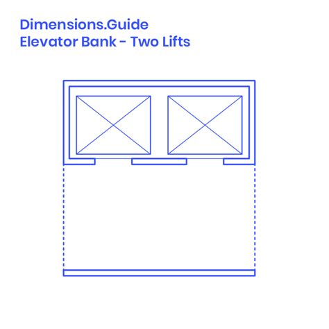 Two | Double Lift Elevator Bank Dimensions & Drawings | Dimensions.com