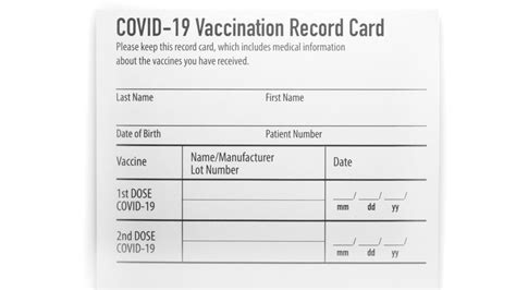 Covid Vaccination Card Template