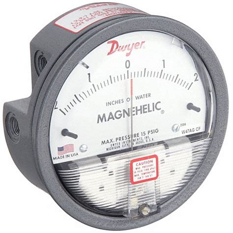 DWYER, 2 to 0 to 2 in wc, Dual Single-Side or Back, Differential Pressure Gauge - 55EH77|2304 ...