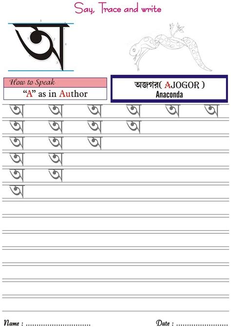 Bengali Alphabet Worksheets Alphabet Writing Worksheets, Worksheets For Class 1, Alphabet ...