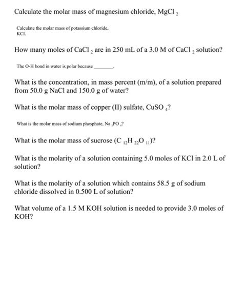 Mgcl2 molar mass - ziksuperstore