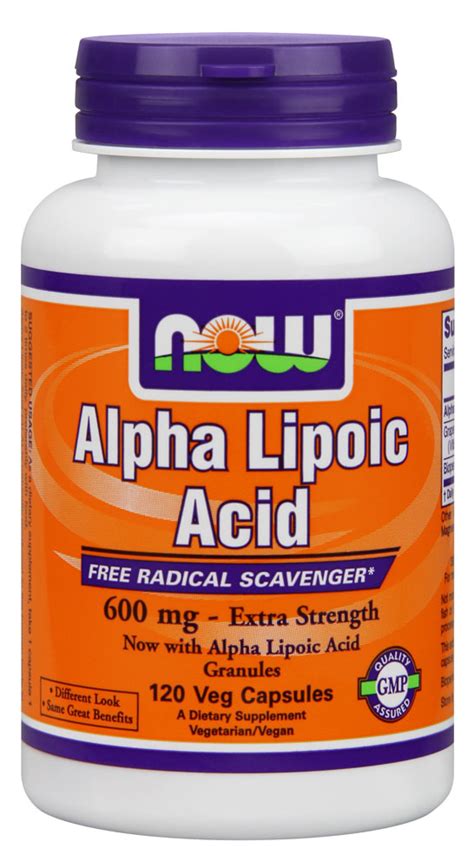 NOW Foods Alpha Lipoic Acid Extra Strength -- 600 mg - 120 Veg Capsules ...