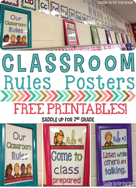 Monday Made It: Classroom Rule Poster Frames FREEBIE - Saddle up for Second Grade