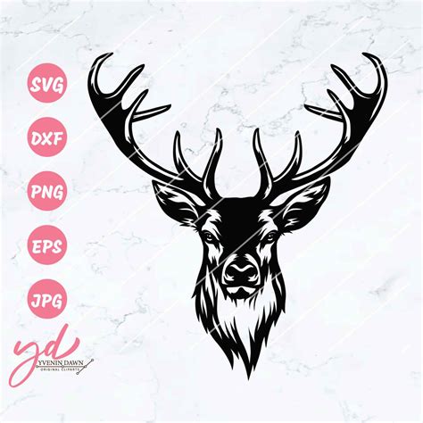 Buck Head Svg Deer Hunting Svg Deer Head Svg Deer - Etsy