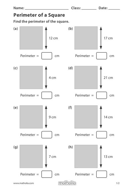 Perimeter of Square | Perimeter worksheets, 3rd grade math worksheets ...