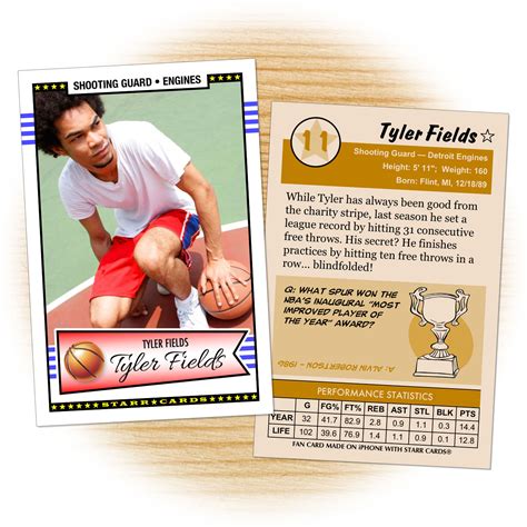 Custom Basketball Cards - Retro 50™ Series Starr Cards