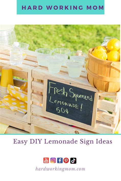 Easy DIY Lemonade Sign Ideas by Hard Working Mom