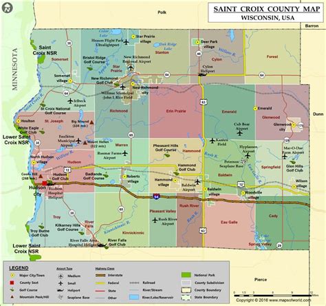 St. Croix County Map, Wisconsin