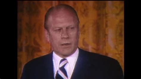 1974 - Gerald Ford gives his inaugural speech. The audience cheers him ...