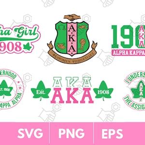 Alpha Kappa Alpha, Sorority, Clipart, SVG, Digital Cut, AKA, Cricut,png, Eps, Pink, Green, 1908 ...