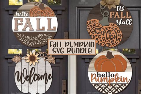 Fall Sign SVG Bundle | Welcome Sign SVG Laser Cut Files