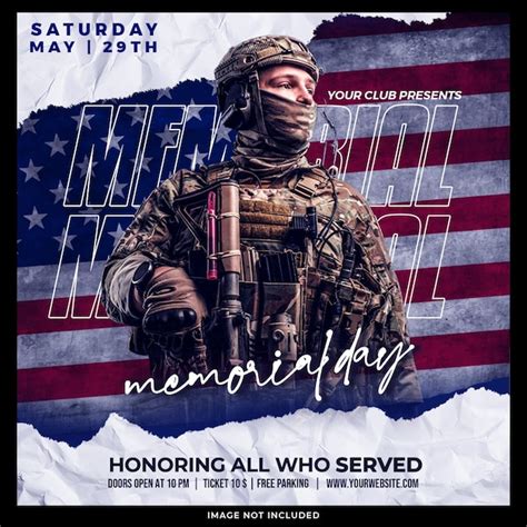 Premium PSD | Memorial day post template