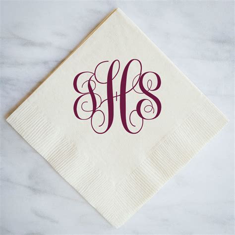 Large Monogram Wedding Napkins - GB Design House