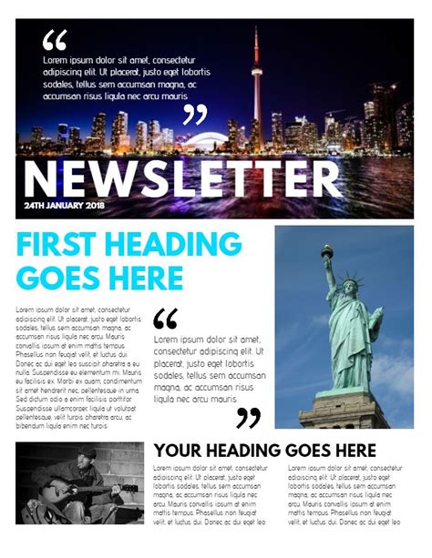 Professional newsletter sample. Click to customize. | Newsletter templates, Newsletter design ...