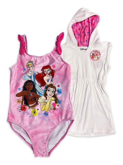 Disney Princess Girls Exclusive One-Piece Swimsuit and Cover-Up Set, 4-8 - Walmart.com