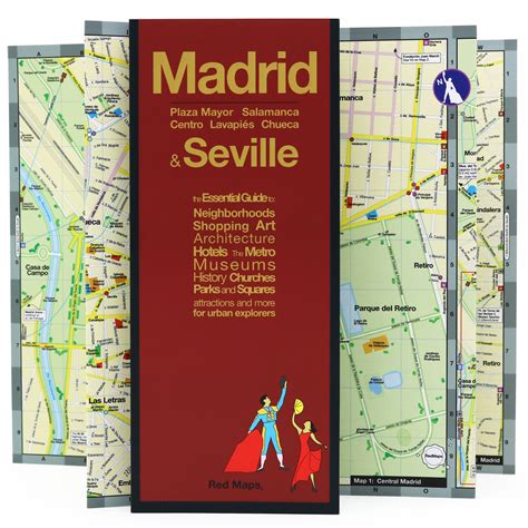 Foldout Travel Map to Historic Central Madrid | Red Maps