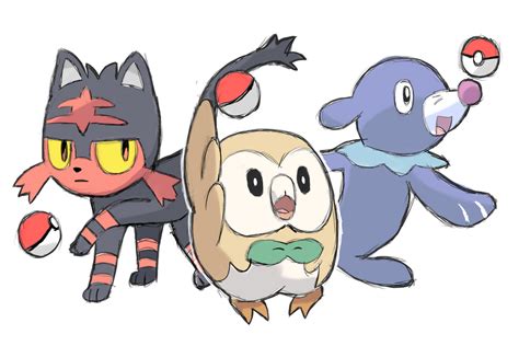 Pokemon Sun and Moon Starters by AlSanya on DeviantArt