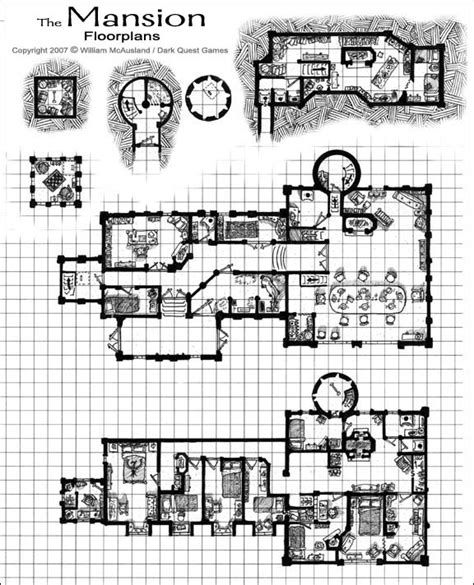 Medieval Fantasy Mansion, floor plan by William McAusland, RPG Art ...