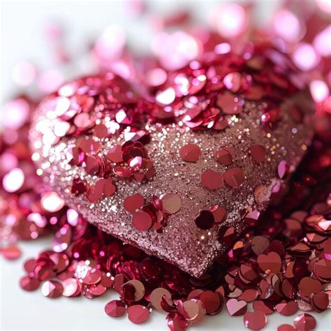 Premium Photo | Pink Glitter Heart on a White Background