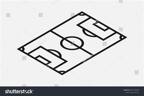 Isometric Soccer Field Black White Vector Stock Vector (Royalty Free ...