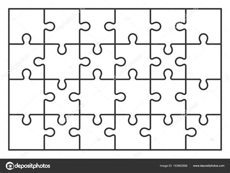 Puzzle jigsaw set of 24 pieces in vector ⬇ Vector Image by © extracoin ...