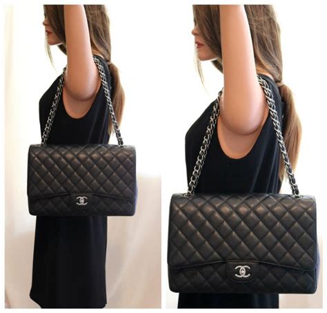 CHANEL Classic XL JUMBO MaXi Black CAVIAR Leather Single Flap Bag w/SHW ...