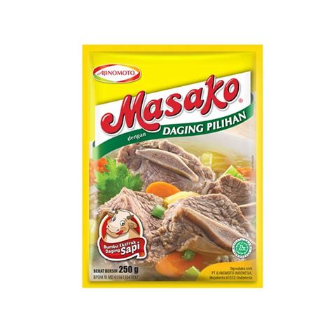 Masako Penyedap Rasa Sapi (Beef Flavoring), 250 Gram (Pack of 8)