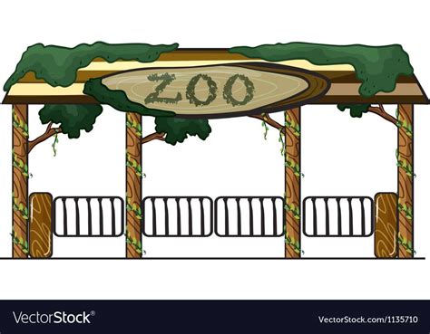 Zoo entrance vector image on VectorStock | Zoo, Kids zoo, Zoo party