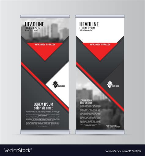 Roll up business banner design vertical template Vector Image