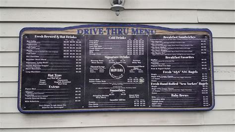 Menu at The Brew HaHa restaurant, Watertown