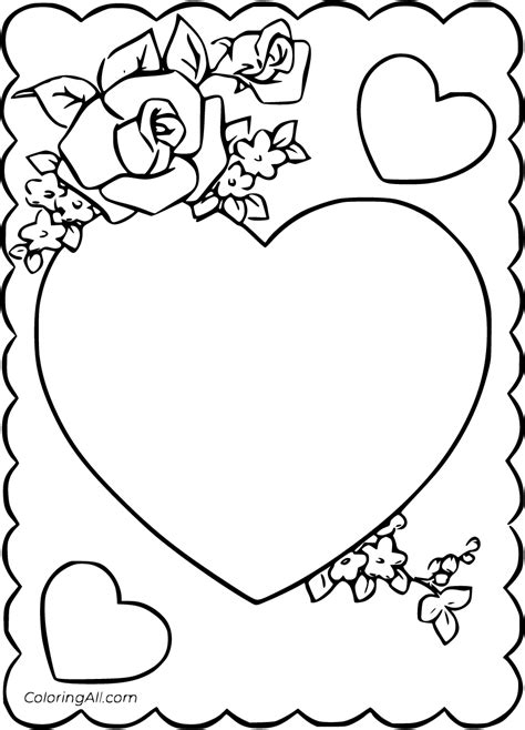 27 free printable Valentine Card coloring pages in vector format, easy to print from any ...
