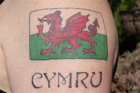 Welsh flag tattoo