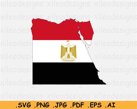 Egypt Flag Map SVG, Egyptian Digital SVG Map Flag, Country Nation ...