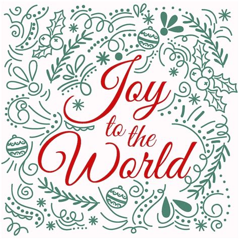 Free Vector | Joy to the world lettering with christmas elements