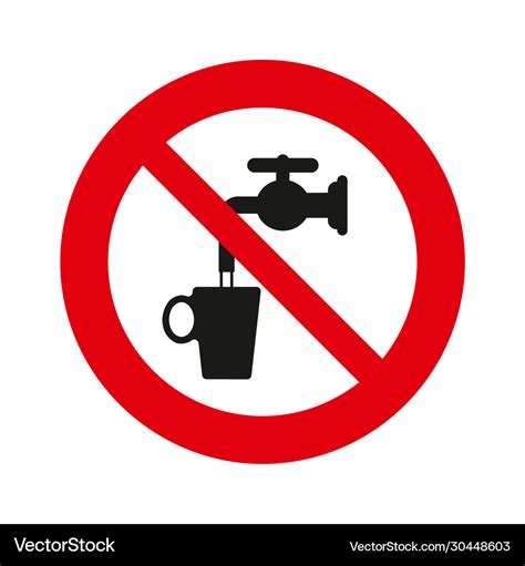 Do not drink water sign isolated over white Vector Image