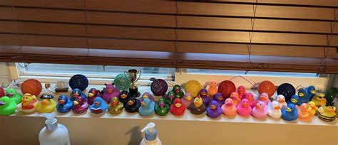 My rubber duck collection so far! Most of them are from a claw machine ...