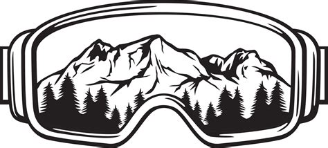 Ski Goggles with Mountains Landscape - Winter Sport Glasses. Vector Illustration. 15620207 ...