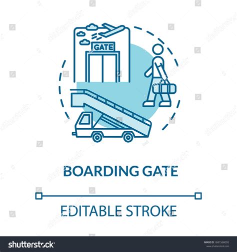 Boarding Gate Concept Icon Airport Terminal Stock Vector (Royalty Free ...