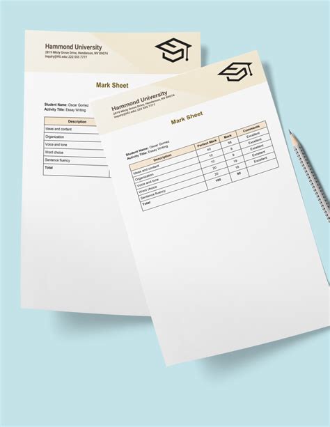 Free Marksheet Template - Download in Word, Google Docs | Template.net