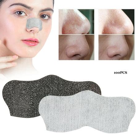 Fyydes Blackhead Removal Mask,100pcs Bamboo Charcoal Acne Blackhead Removal Nose Mask Cleaning ...