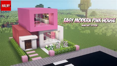 Easy pink modern house in Minecraft - YouTube